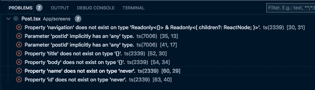 Post.tsx TypeScript Errors