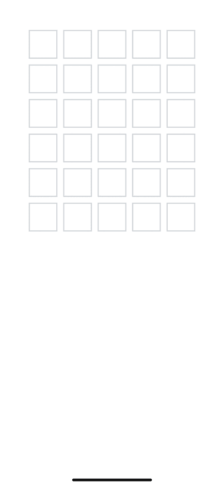 Grid of 6 rows and 6 columns